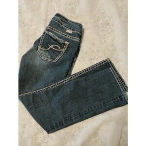 Silver Jeans Womens W26 Blue Suki Capri Low-Rise Denim